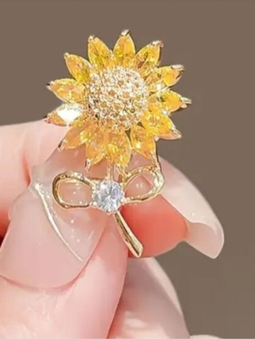 Petite Brooch SUNFLOWER  Embellished Brooch Pin